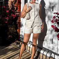 Reistor Cotton Tweed Vest Jacket Set In Cream