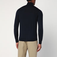 Drumohr Navy Blue Wool Turtleneck Sweater