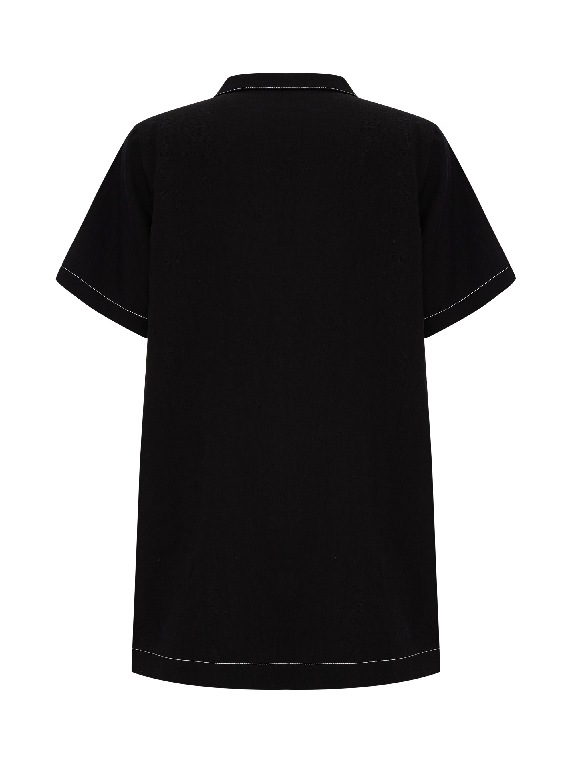 Mae Popover Mini Dress - Black