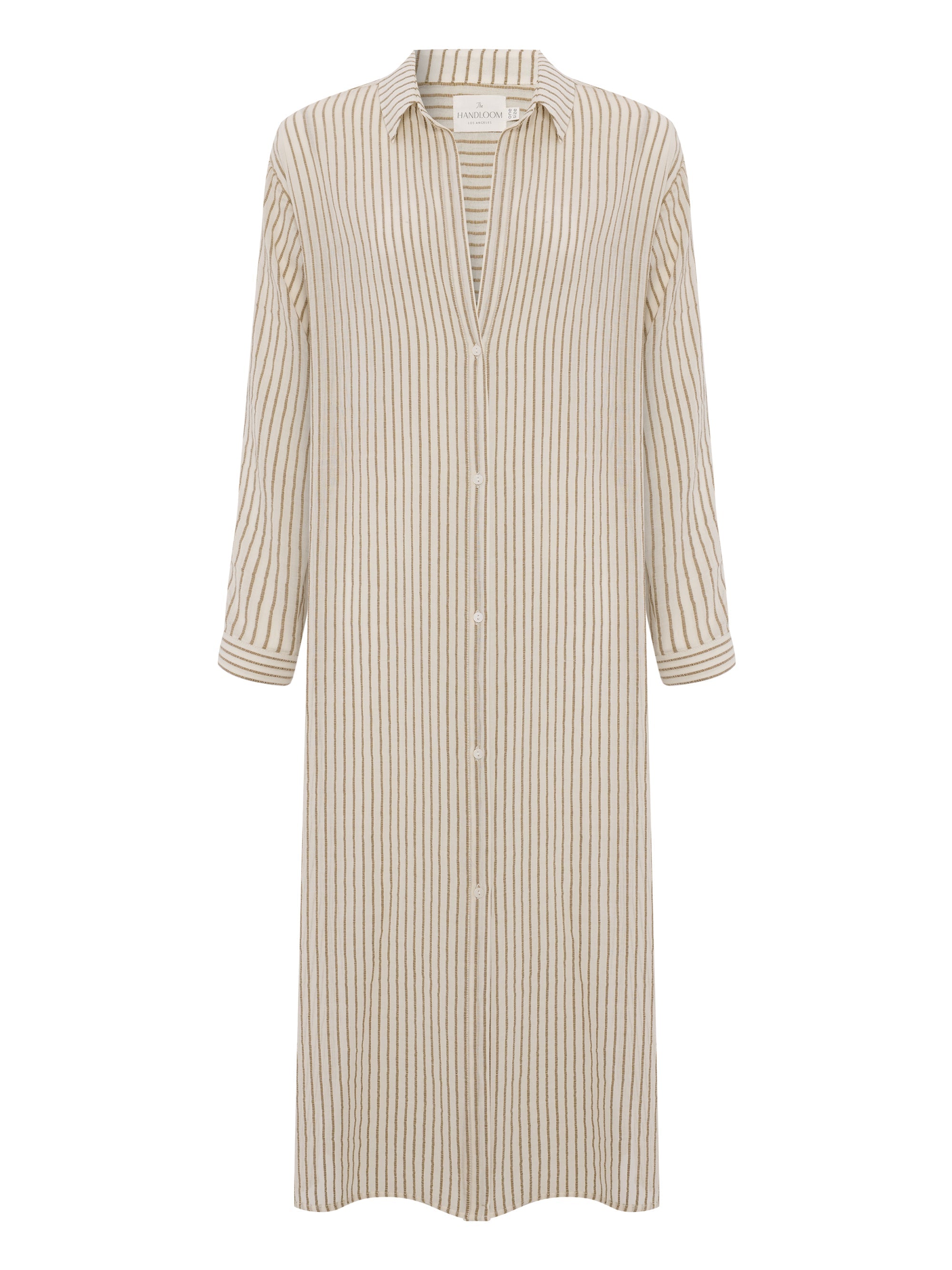 Voyage Shirt Dress - Khaki Green Stripes