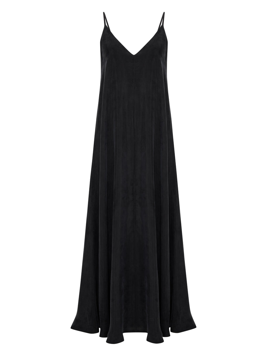 The Handloom Lucid Flow Maxi Dress - Black