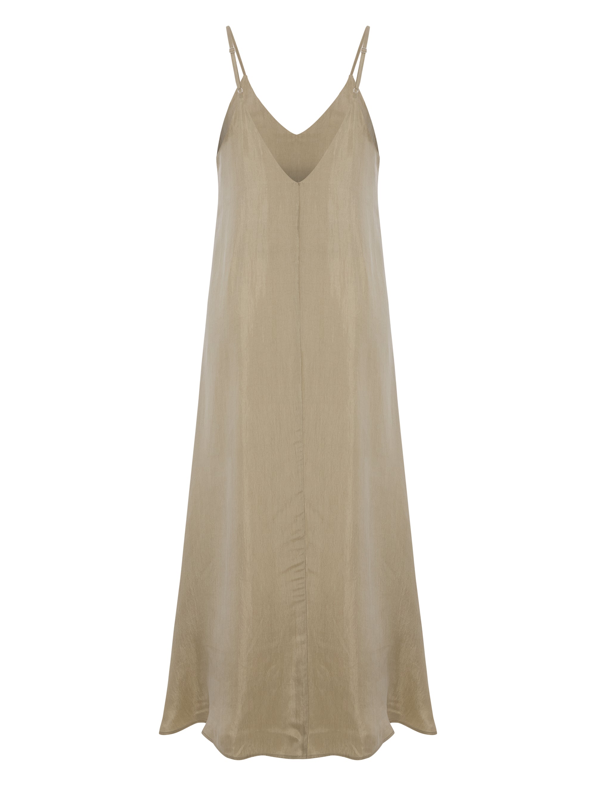 The Handloom Lucid Flow Maxi Dress - Khaki Green