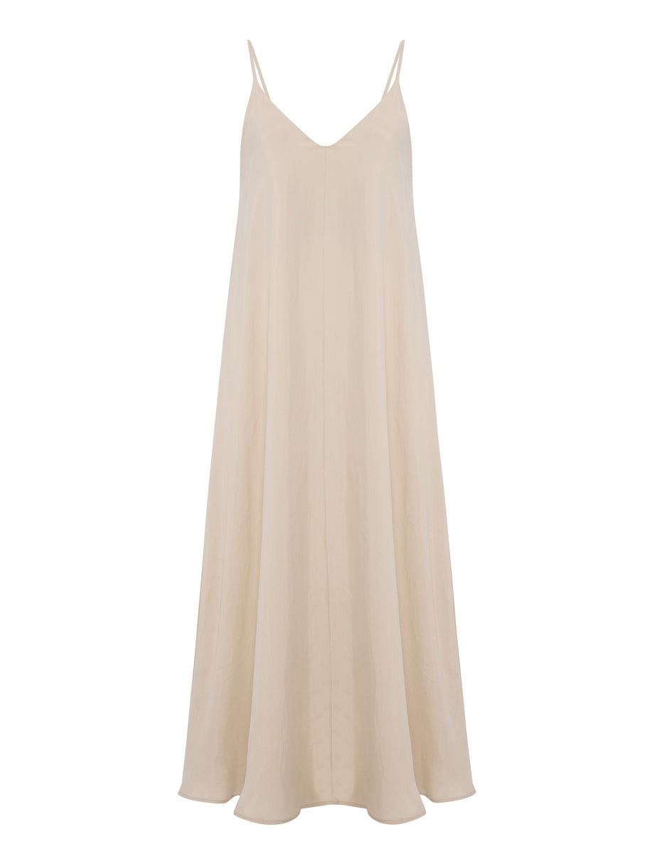 The Handloom Lucid Flow Maxi Dress - Sand