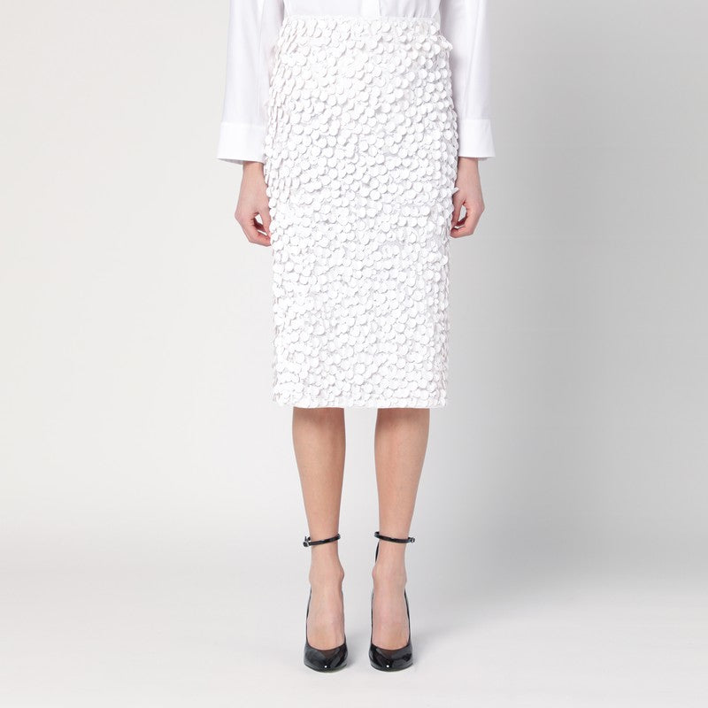 P.A.R.O.S.H. White Midi Skirt With Sequins