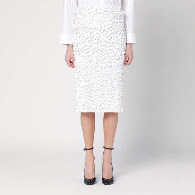 P.A.R.O.S.H. White Midi Skirt With Sequins