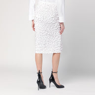 P.A.R.O.S.H. White Midi Skirt With Sequins