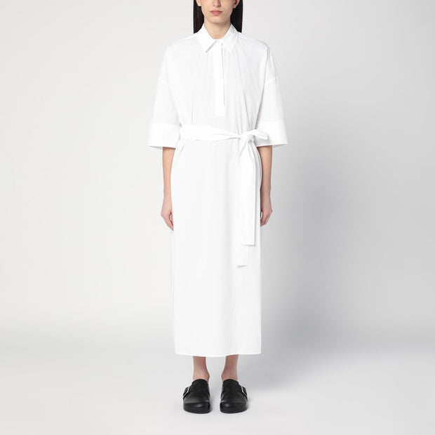P.A.R.O.S.H. White Chemise Dress In Cotton