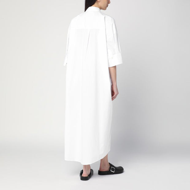 P.A.R.O.S.H. White Chemise Dress In Cotton