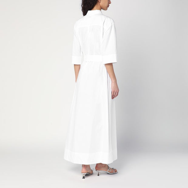 P.A.R.O.S.H. White Shirt Dress With Belt