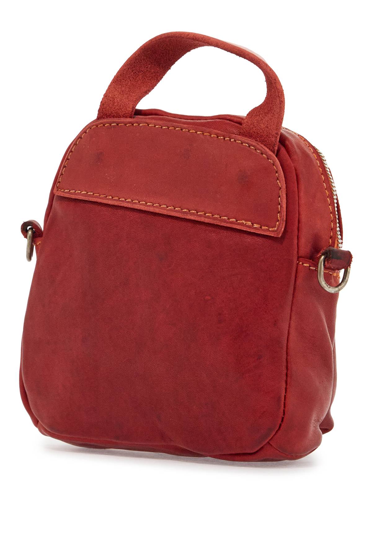 Guidi Handcrafted Mini Red Leather Backpack