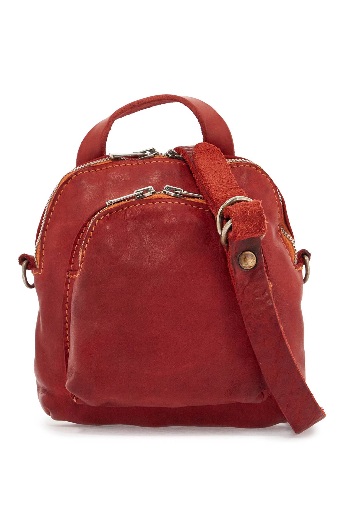 Guidi Handcrafted Mini Red Leather Backpack