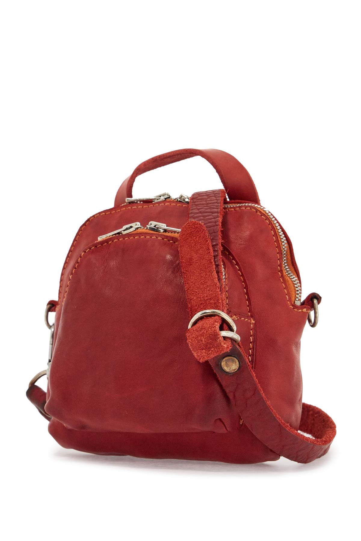 Guidi Handcrafted Mini Red Leather Backpack