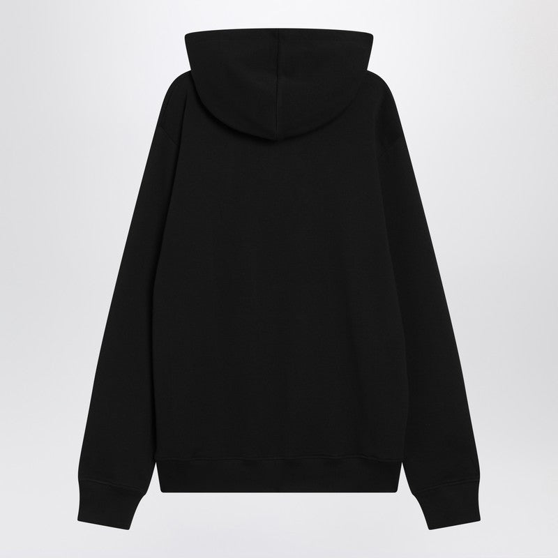Balmain Black Cotton Hoodie With Logo