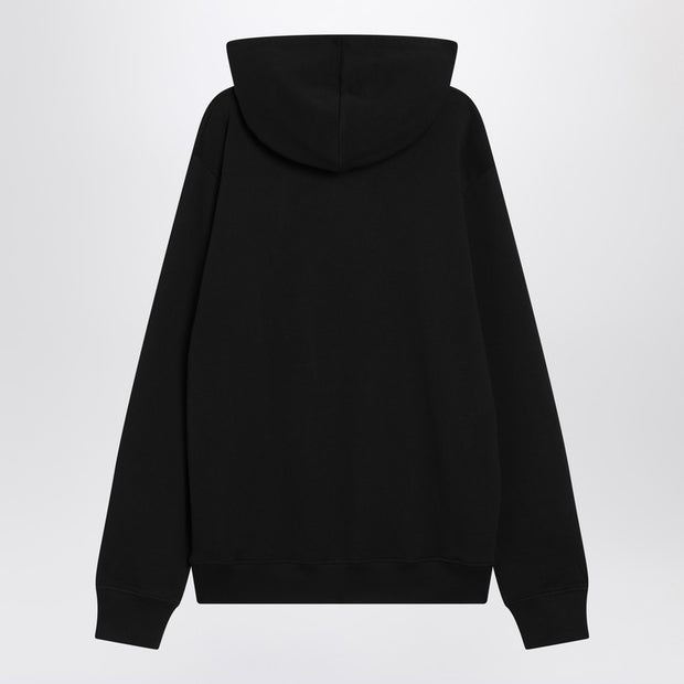 Balmain Black Cotton Hoodie With Logo