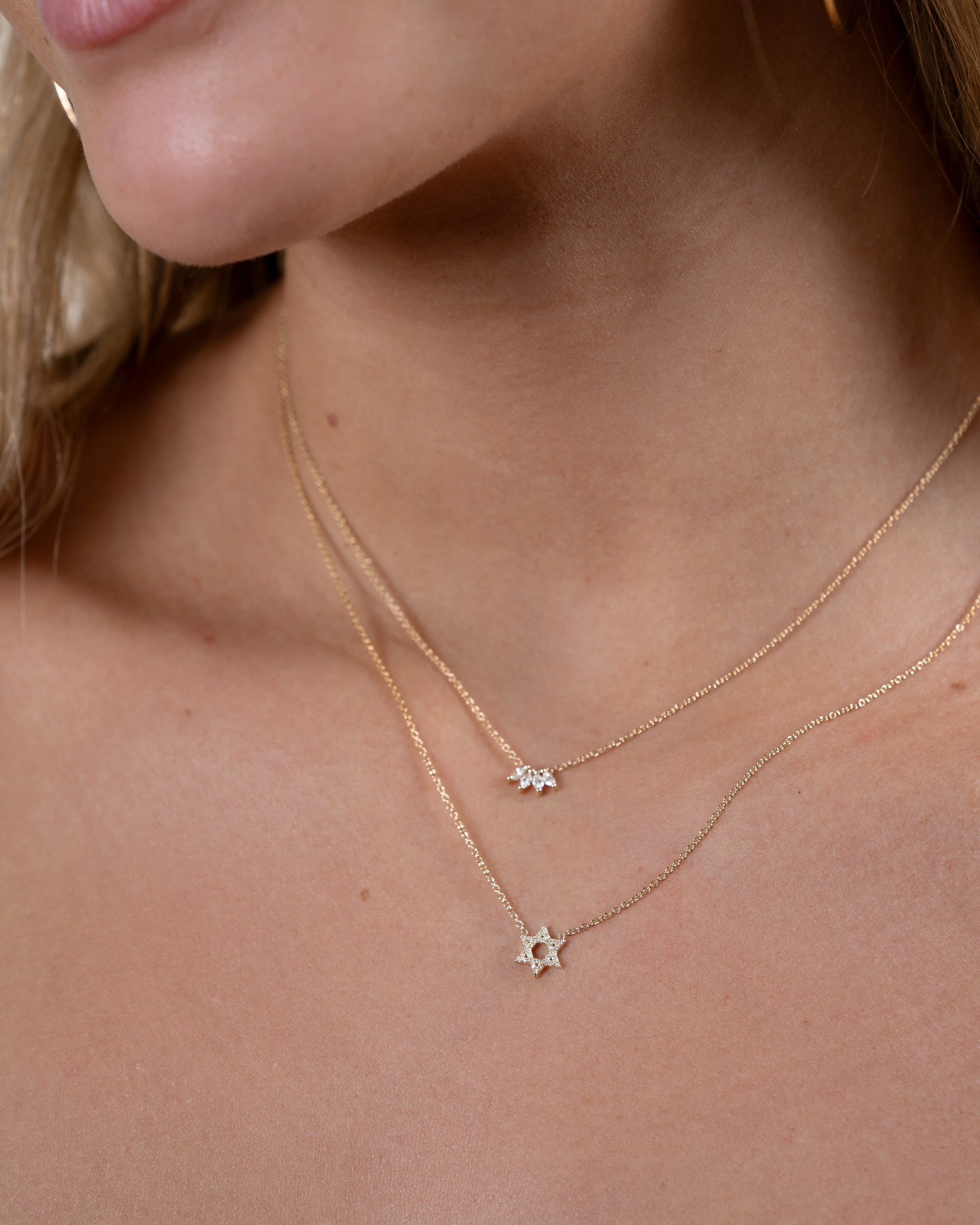 Zoe Lev Diamond Open Star Of David Necklace