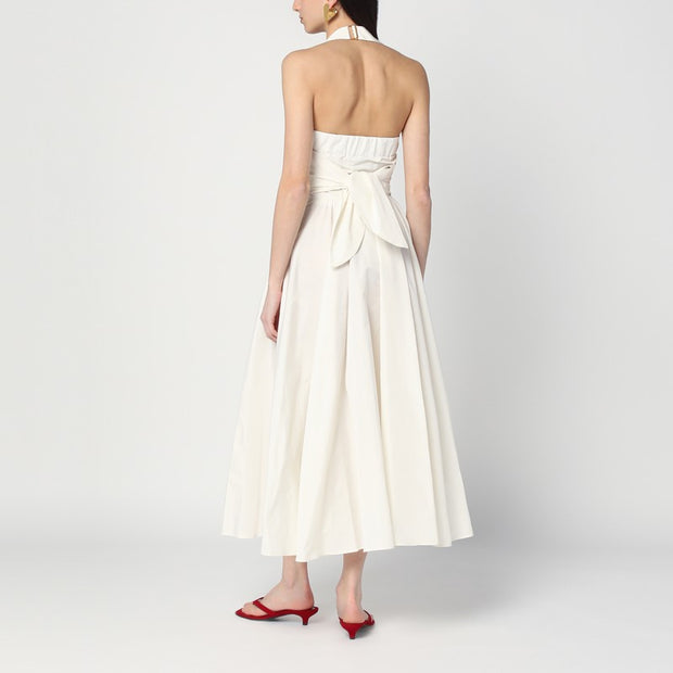 Patou Ivory Dress With A Bow On The Back