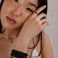 Zoe Lev 4mm Black Onyx Bead Bracelet