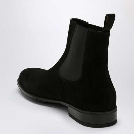 Doucal''s Black Suede Ankle Boot