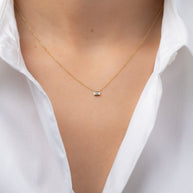 Zoe Lev Diamond Baguette Necklace
