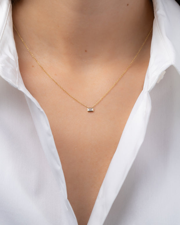 Zoe Lev Diamond Baguette Necklace