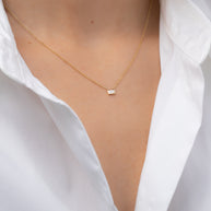 Zoe Lev Diamond Baguette Necklace