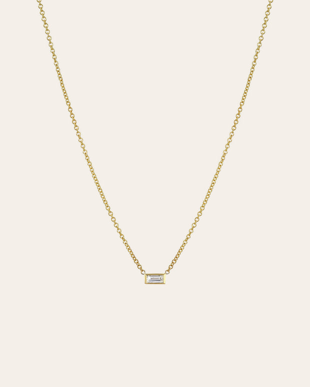 Zoe Lev Diamond Baguette Necklace