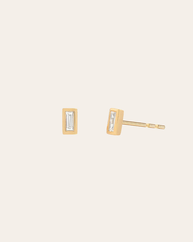 Zoe Lev Diamond Baguette Stud Earrings