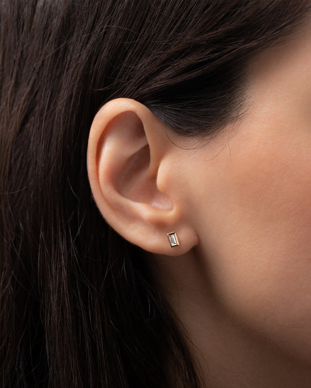 Zoe Lev Diamond Baguette Stud Earrings