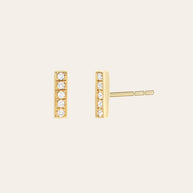 Zoe Lev Diamond Bar Stud Earrings