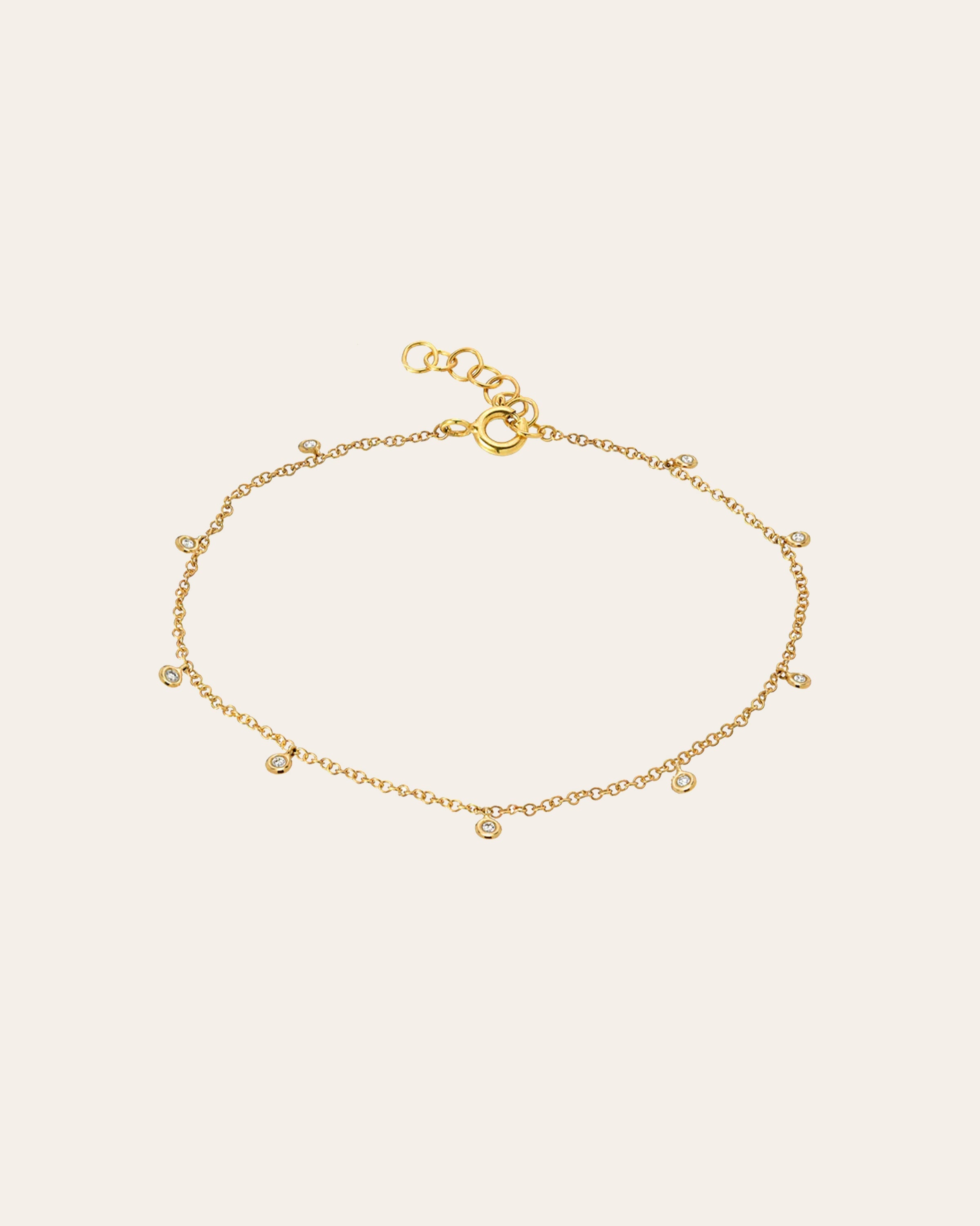 Zoe Lev 14k Gold Drop Bezel Anklet