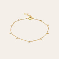 Zoe Lev 14k Gold Drop Bezel Anklet