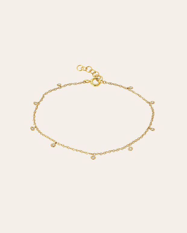 Zoe Lev 14k Gold Drop Bezel Anklet
