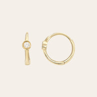 Zoe Lev Diamond Bezel Hoop Earrings