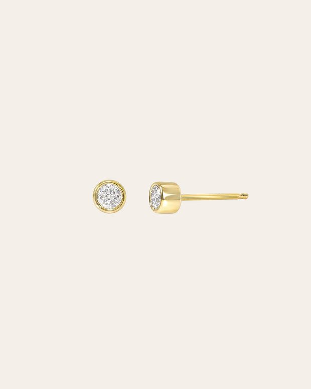 Zoe Lev Bezel Diamond Stud Earrings