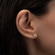 Zoe Lev Bezel Diamond Stud Earrings