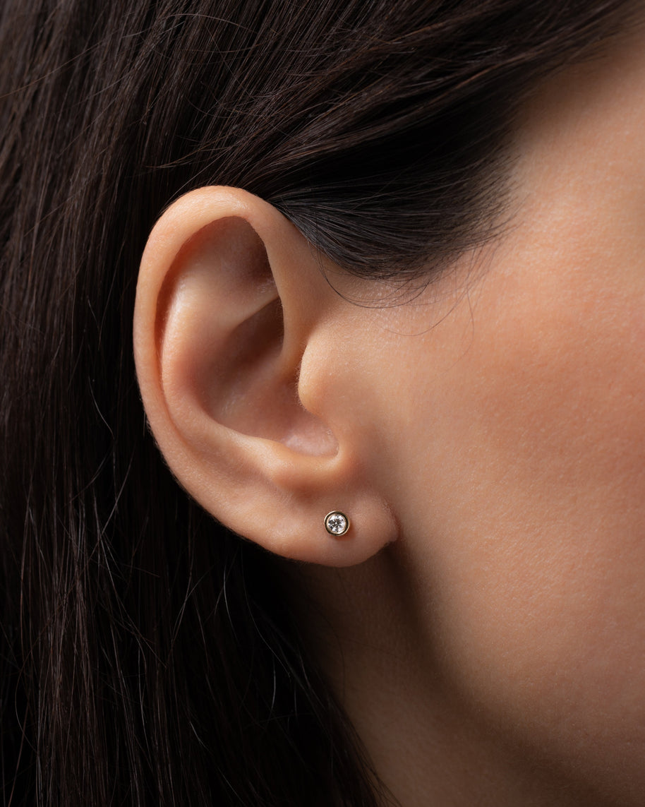 Zoe Lev Bezel Diamond Stud Earrings