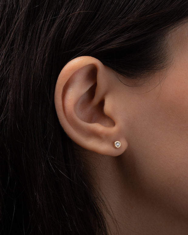 Zoe Lev Bezel Diamond Stud Earrings