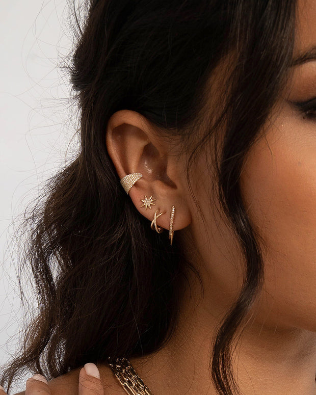 Zoe Lev Diamond Sunburst Stud Earrings