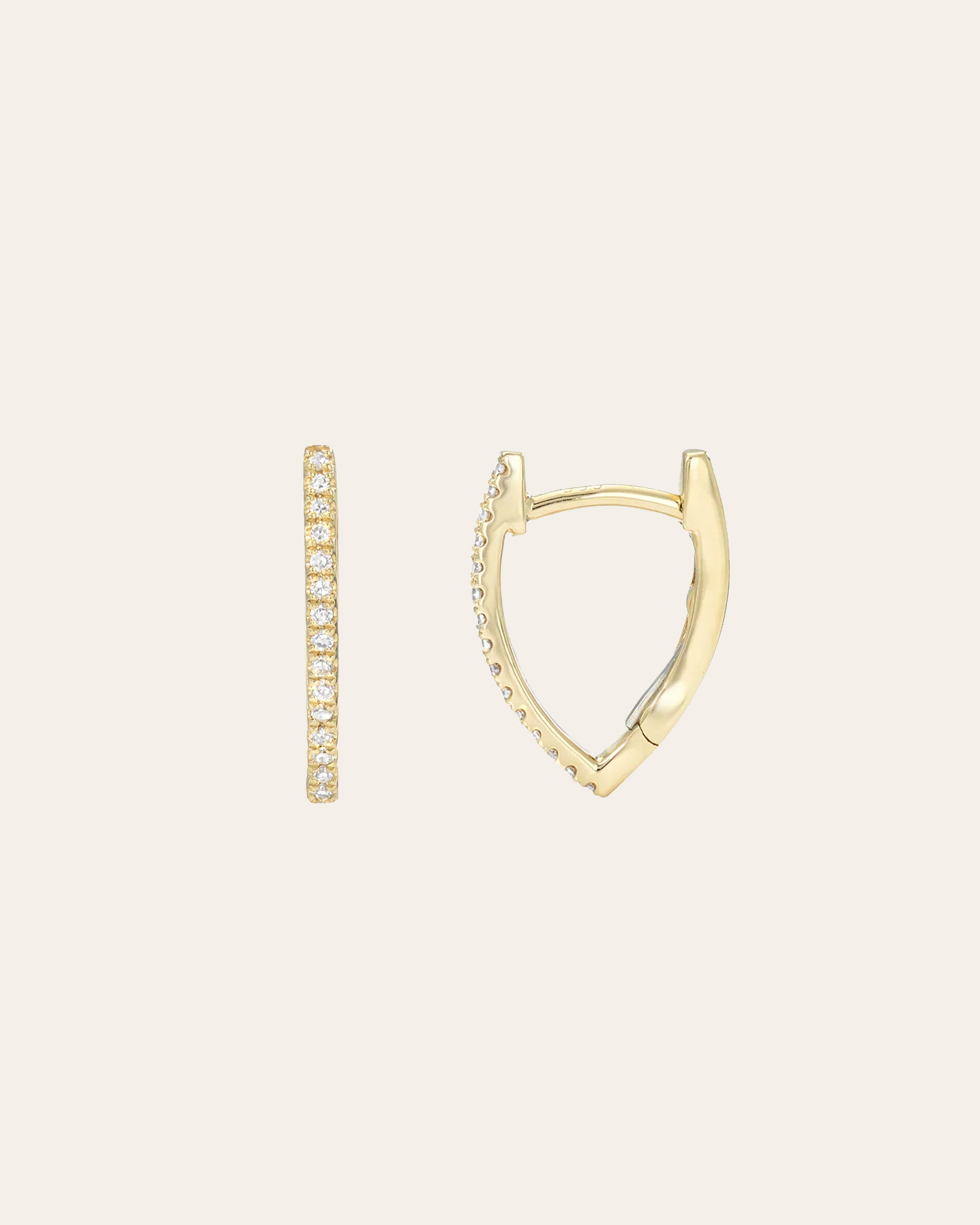 Zoe Lev Diamond Curve Huggie Earrings