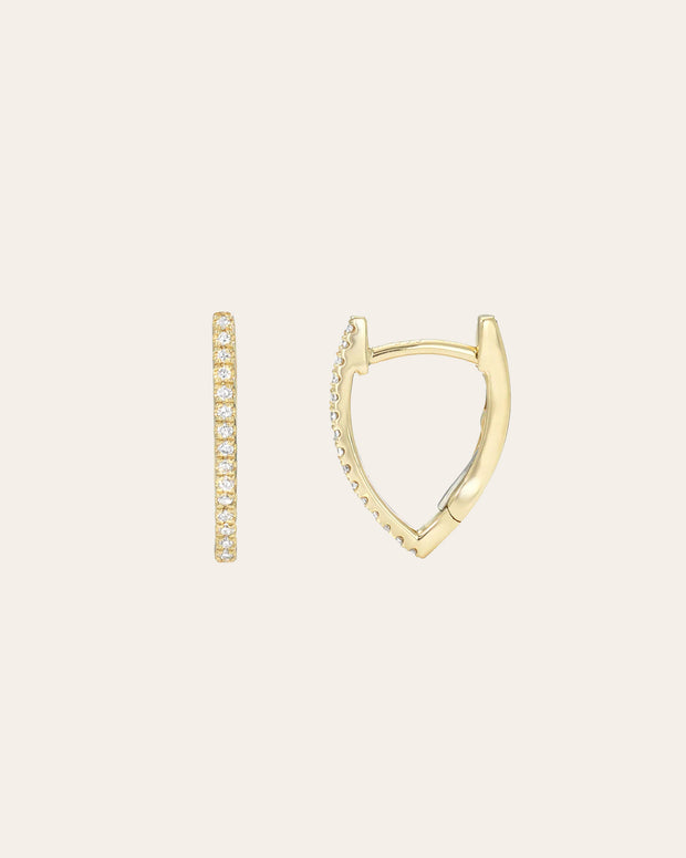 Zoe Lev Diamond Curve Huggie Earrings