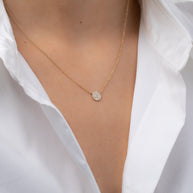 Zoe Lev Diamond Disc Necklace