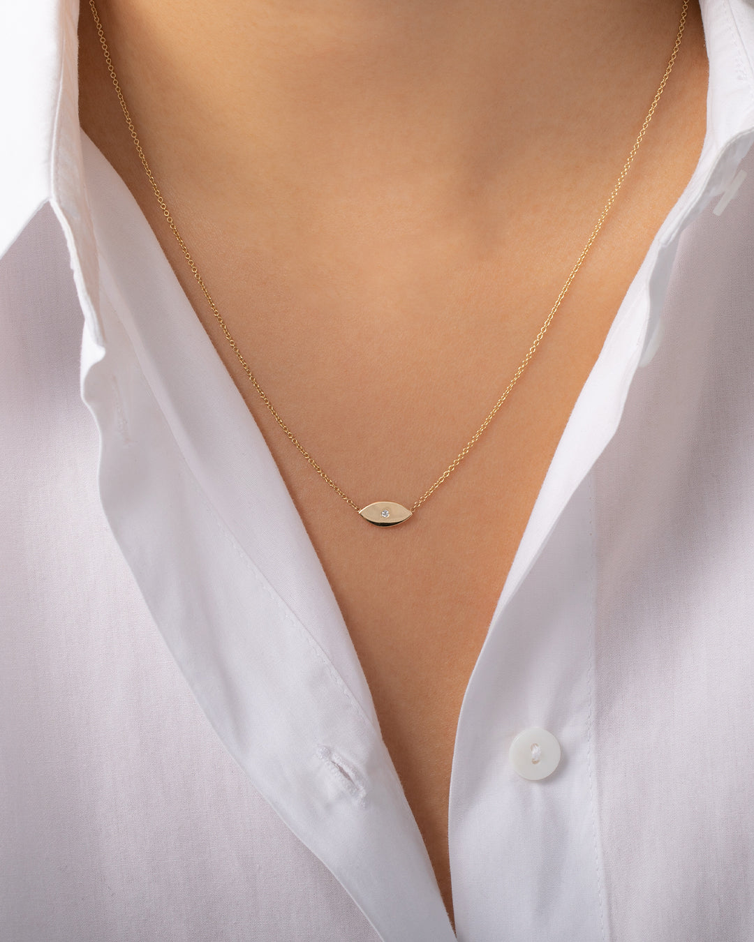 Zoe Lev Diamond Evil Eye Necklace