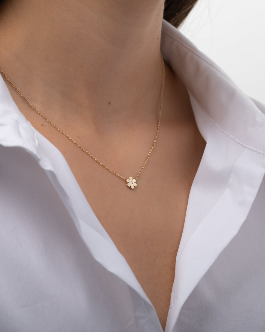 Zoe Lev Diamond Flower Necklace