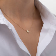 Zoe Lev Diamond Flower Necklace