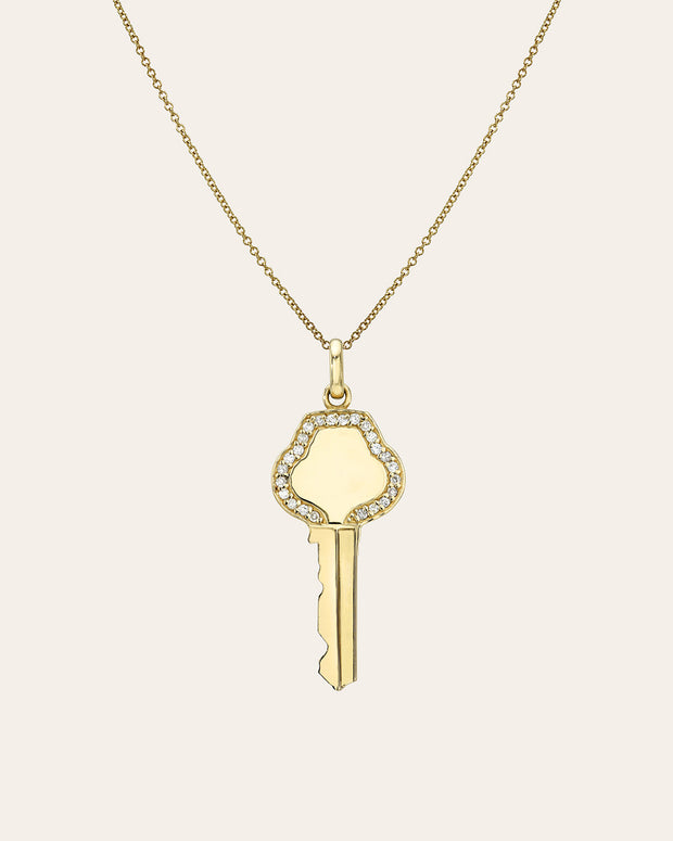 Zoe Lev Diamond Framed Key Necklace