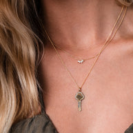 Zoe Lev Diamond Framed Key Necklace