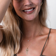 Zoe Lev Diamond Framed Key Necklace