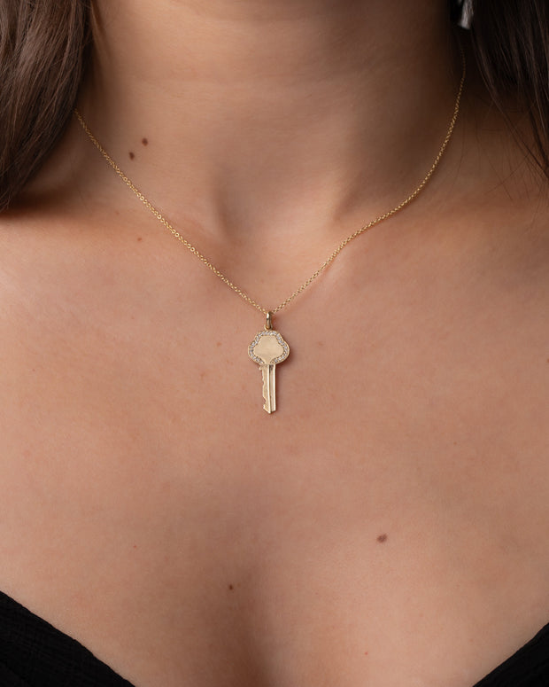 Zoe Lev Diamond Framed Key Necklace