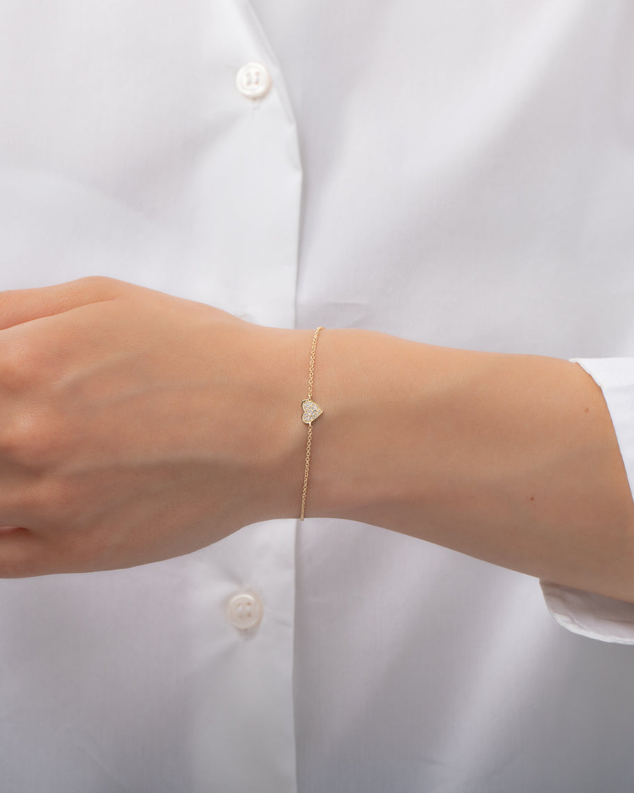 Zoe Lev Diamond Heart Bracelet