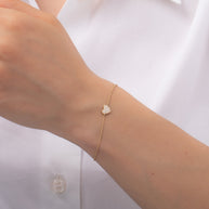 Zoe Lev Diamond Heart Bracelet